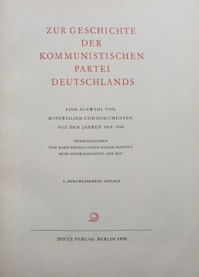 [История немецкой Коммунистической партии]. Berlin: Dietz Verlag, 1955.